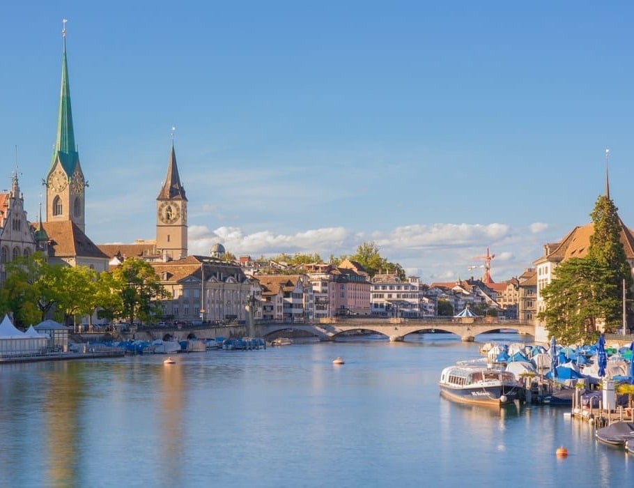 building boats zurich cityscape