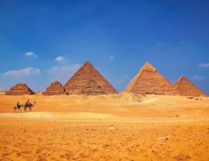 landscape pyramids desert sand